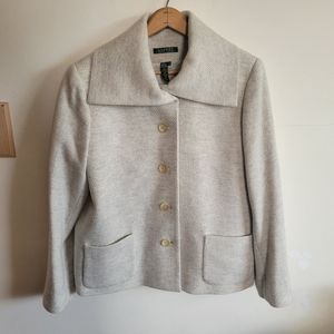 Lauren Ralph Lauren Wool Blend Peacoat Gray White Soft XL 14 W